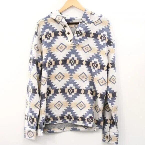 Faherty Men's DGF Knit Pacific Hoodie Aztec Southwestern Long Sleeve XL 283126 - Picture 8 of 8